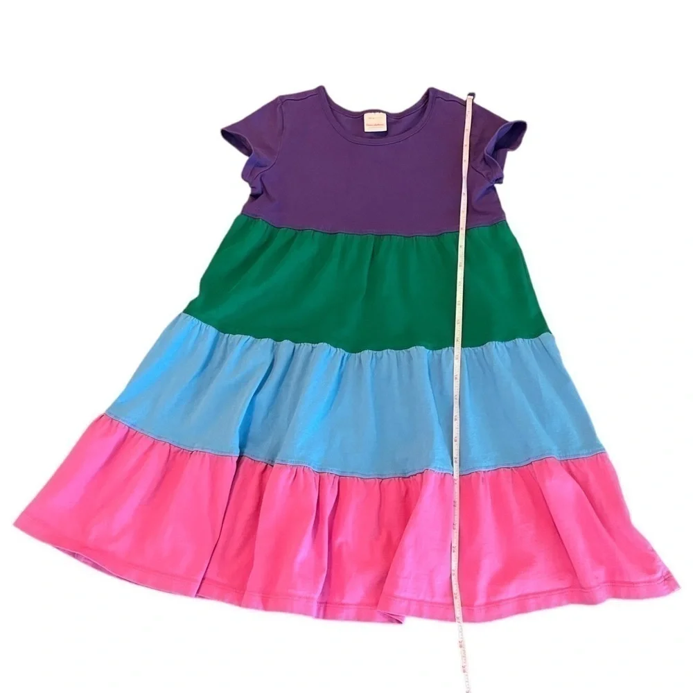 HANNA ANDERRSON GIRLS COLOR BLOCK TIERED CASUAL DRESS SIZE 6-7